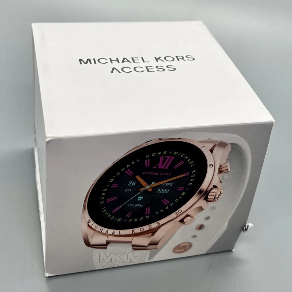 Womens Smartwatch MICHAEL KORS BRADSHAW MKT5153 Silicone White Gold Rose GEN 6 - Picture 6 of 7